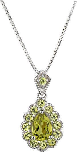 Genuine Peridot Pendant, Silver..................NOW