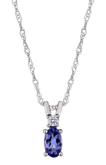 Genuine Tanzanite & 0.03 Carat of Diamonds Pendant, 14kt White Gold.....................NOW - Griffin Jewellery Designs