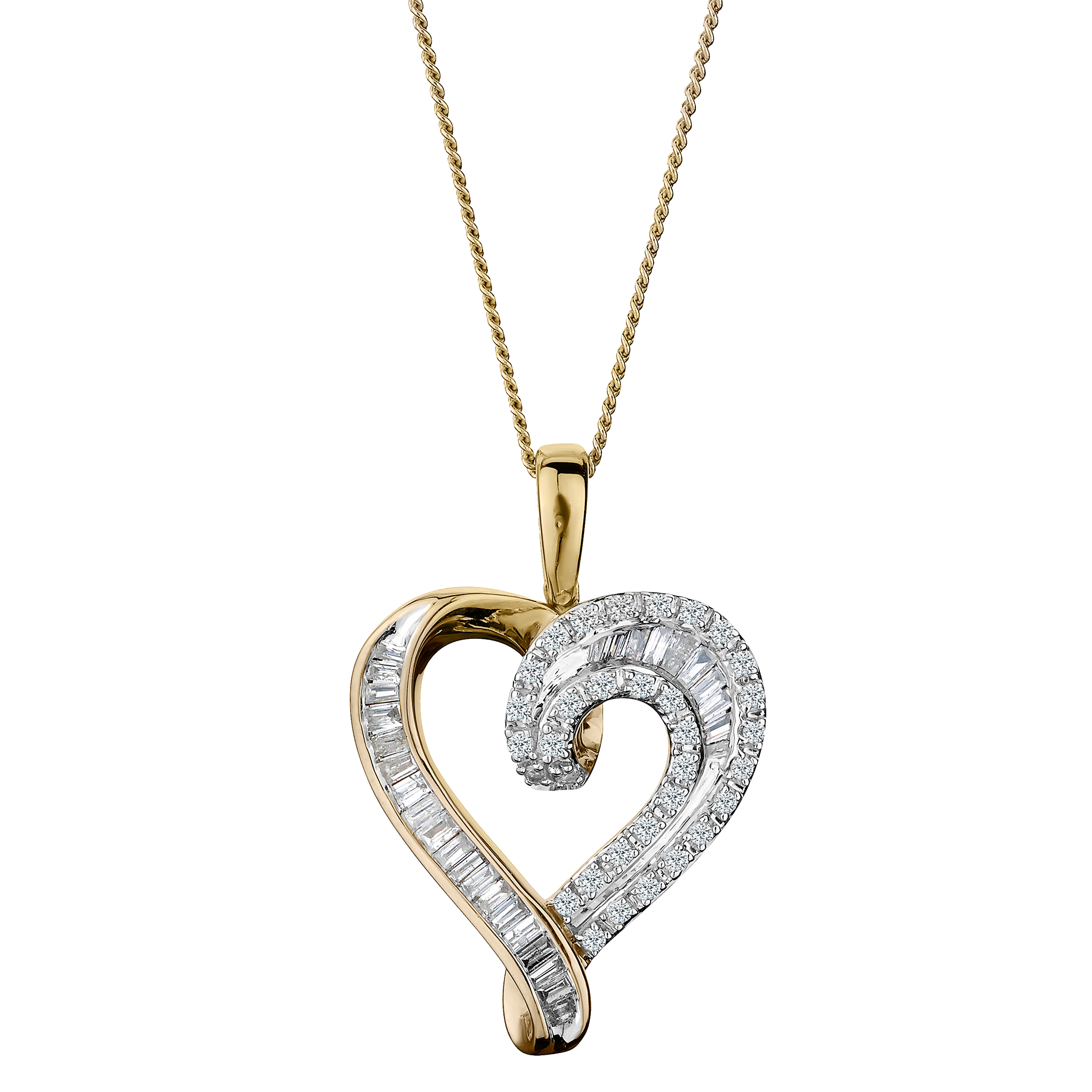 .33 Carat of Diamonds Heart Pendant, 10kt Yellow Gold........................Now