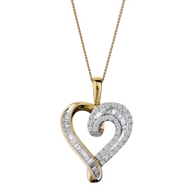 .33 Carat of Diamonds Heart Pendant, 10kt Yellow Gold........................Now