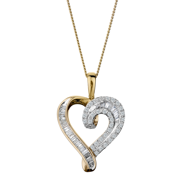 .33 Carat of Diamonds Heart Pendant, 10kt Yellow Gold........................Now