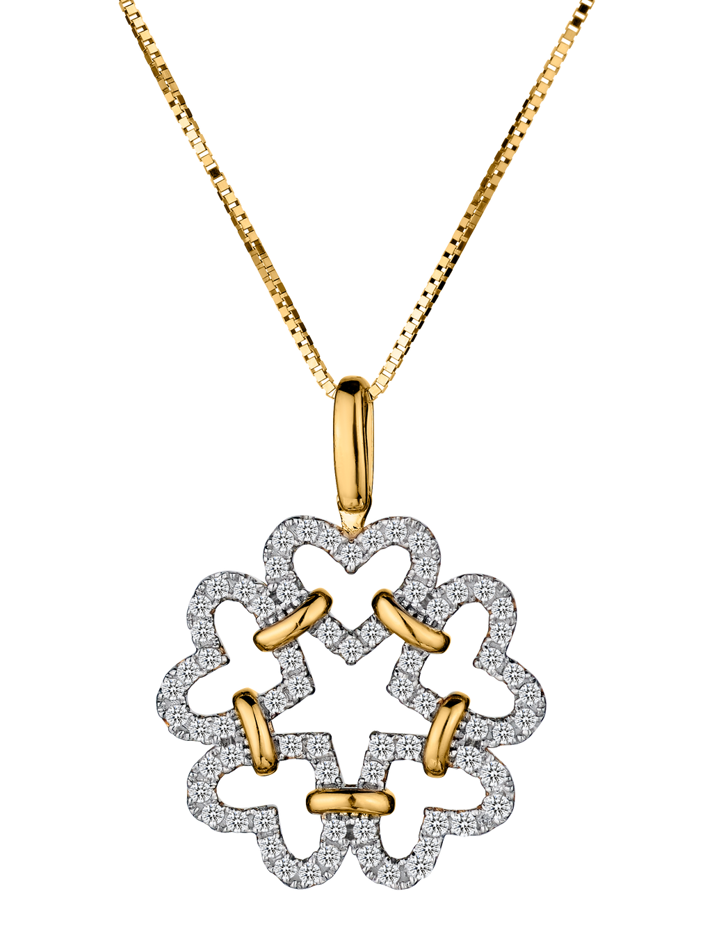 .25 Carat of Diamonds "Hearts and Star" Pendant, 10kt Yellow Gold.......................NOW