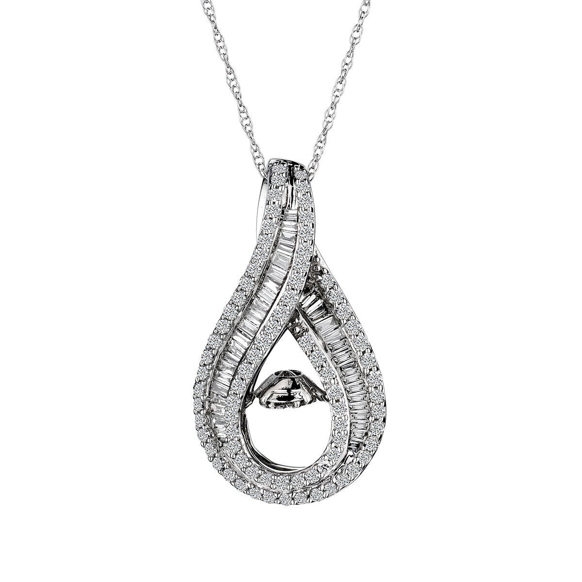 .75 Carat of Diamonds "Dancing Diamond" Pendant, 14kt White Gold.......................NOW