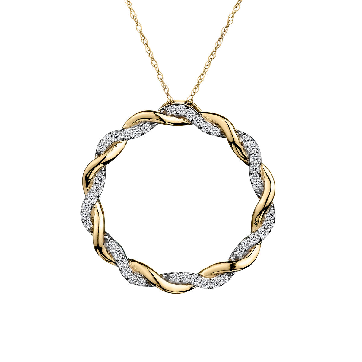 .20 Carat of Diamonds "Circle of Love" Pendant,  10kt Yellow Gold.  Necklaces and Pendants. Griffin Jewellery Designs.