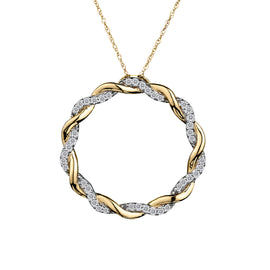 .20 Carat of Diamonds "Circle of Love" Pendant,  10kt Yellow Gold.  Necklaces and Pendants. Griffin Jewellery Designs.