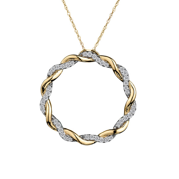 .20 Carat of Diamonds "Circle of Love" Pendant,  10kt Yellow Gold.  Necklaces and Pendants. Griffin Jewellery Designs.