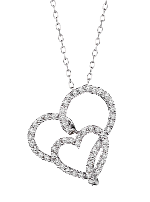 .50 Carat of Diamonds "Heart" Pendant, 10kt White Gold.....................NOW