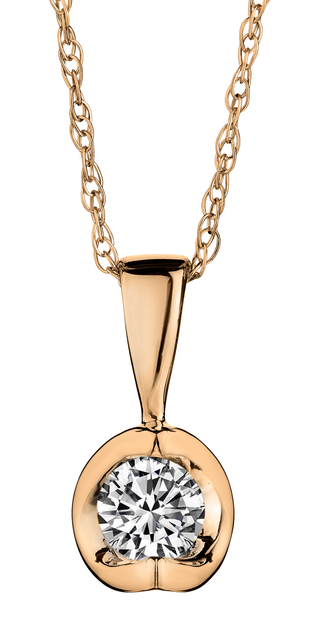 .10 Carat of Diamond Solitaire "Tulip" Pendant, 14kt Yellow Gold.....................NOW