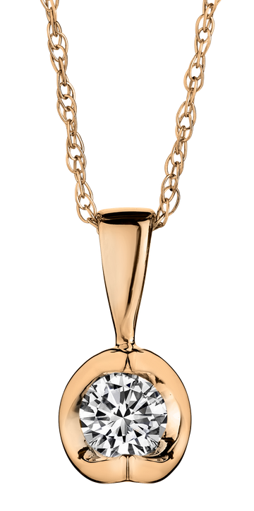 .10 Carat of Diamond Solitaire "Tulip" Pendant, 14kt Yellow Gold.....................NOW - Griffin Jewellery Designs