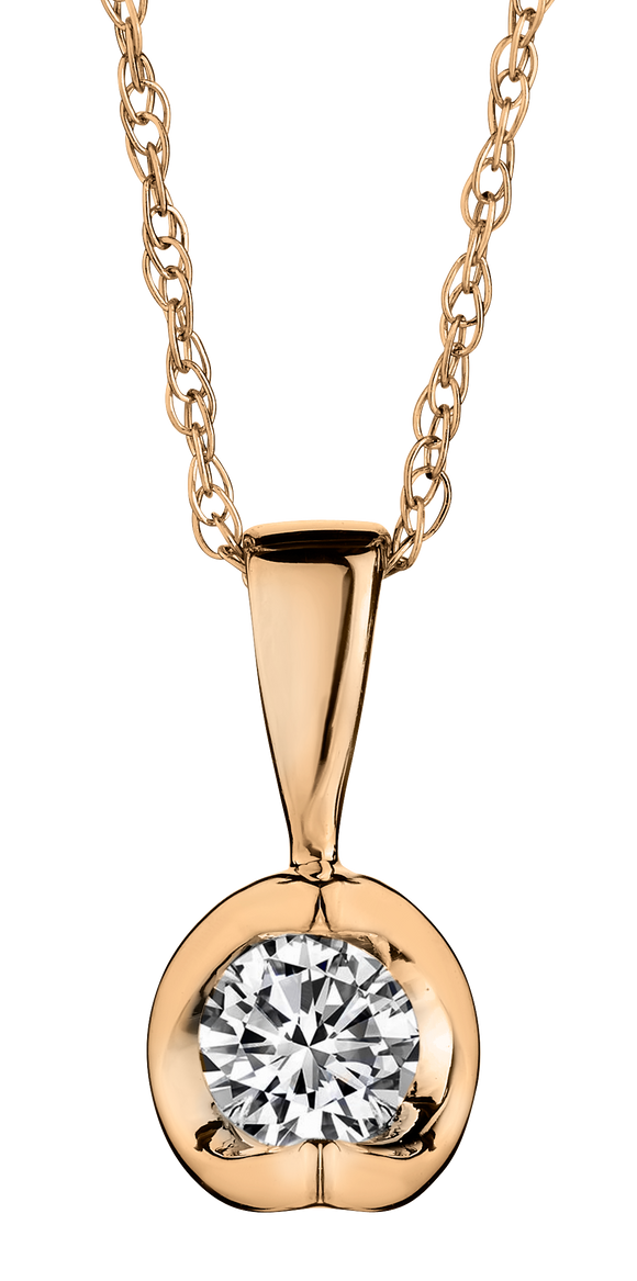.10 Carat of Diamond Solitaire "Tulip" Pendant, 14kt Yellow Gold.....................NOW