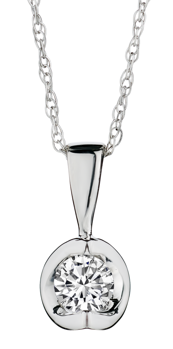 .20 Carat of Diamonds Solitaire Tulip Pendant, 14kt White Gold.....................NOW