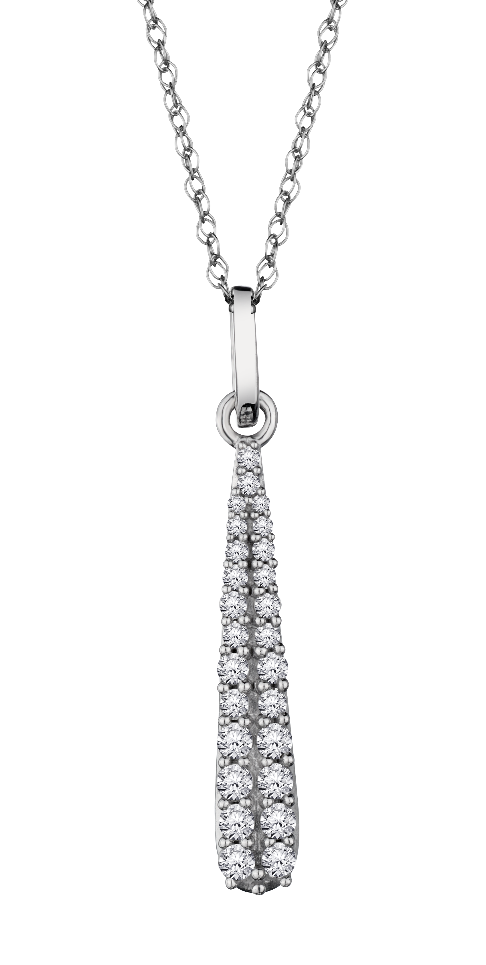 10kt White Gold, .25 Carat of Diamonds "ICICLE" Pendant.....................NOW