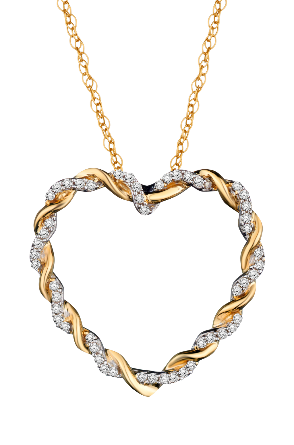 .14 Carat of Diamonds "Entwined" Heart pendant, 10kt Two Tone.....................NOW