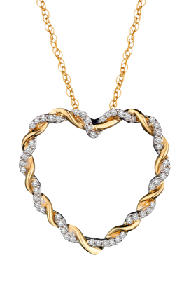 .14 Carat of Diamonds "Entwined" Heart pendant, 10kt Two Tone.....................NOW