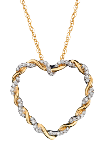 .14 Carat of Diamonds "Entwined" Heart pendant, 10kt Two Tone.....................NOW