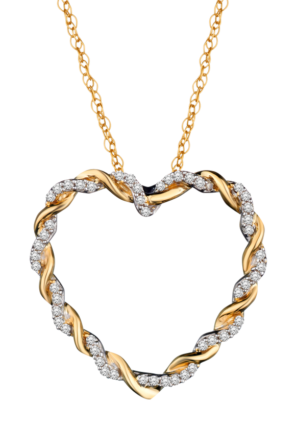 .14 Carat of Diamonds "Entwined" Heart pendant, 10kt Two Tone.....................NOW