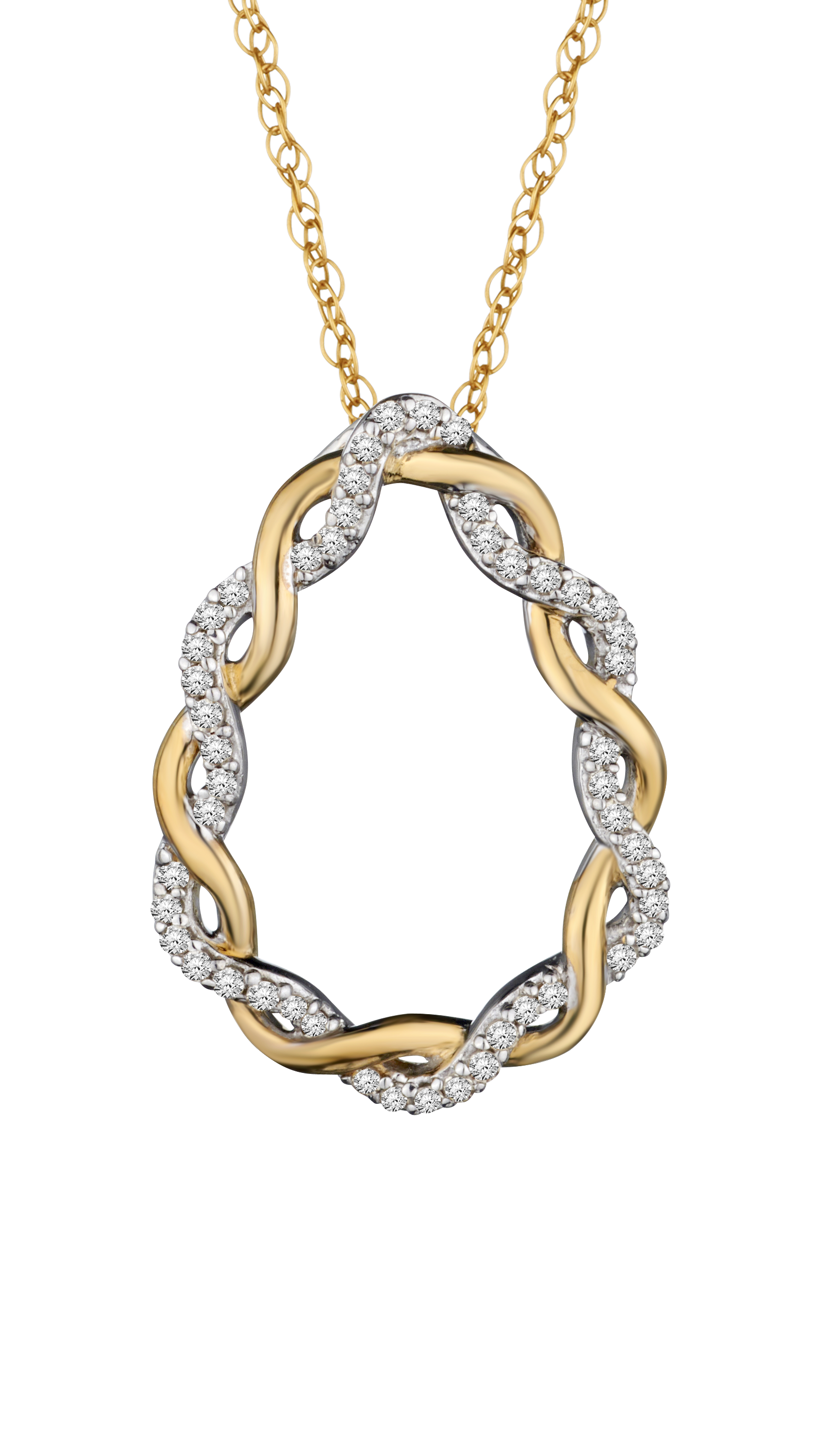 .17 Carat of Diamonds "Entwined" Pendant, 10kt Two Tone.....................NOW