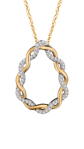 .17 Carat of Diamonds "Entwined" Pendant, 10kt Two Tone.....................NOW