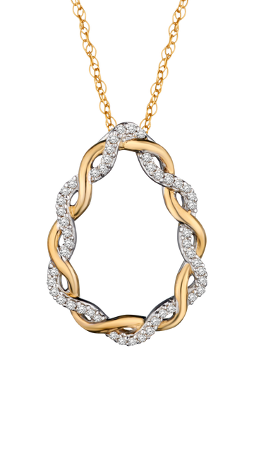 .17 Carat of Diamonds "Entwined" Pendant, 10kt Two Tone.....................NOW - Griffin Jewellery Designs