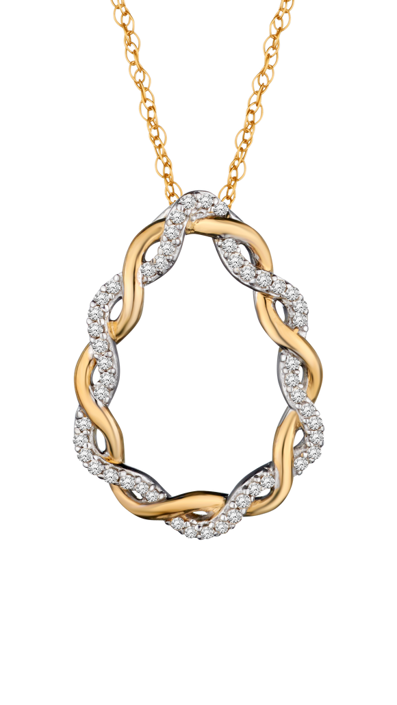 .17 Carat of Diamonds "Entwined" Pendant, 10kt Two Tone.....................NOW