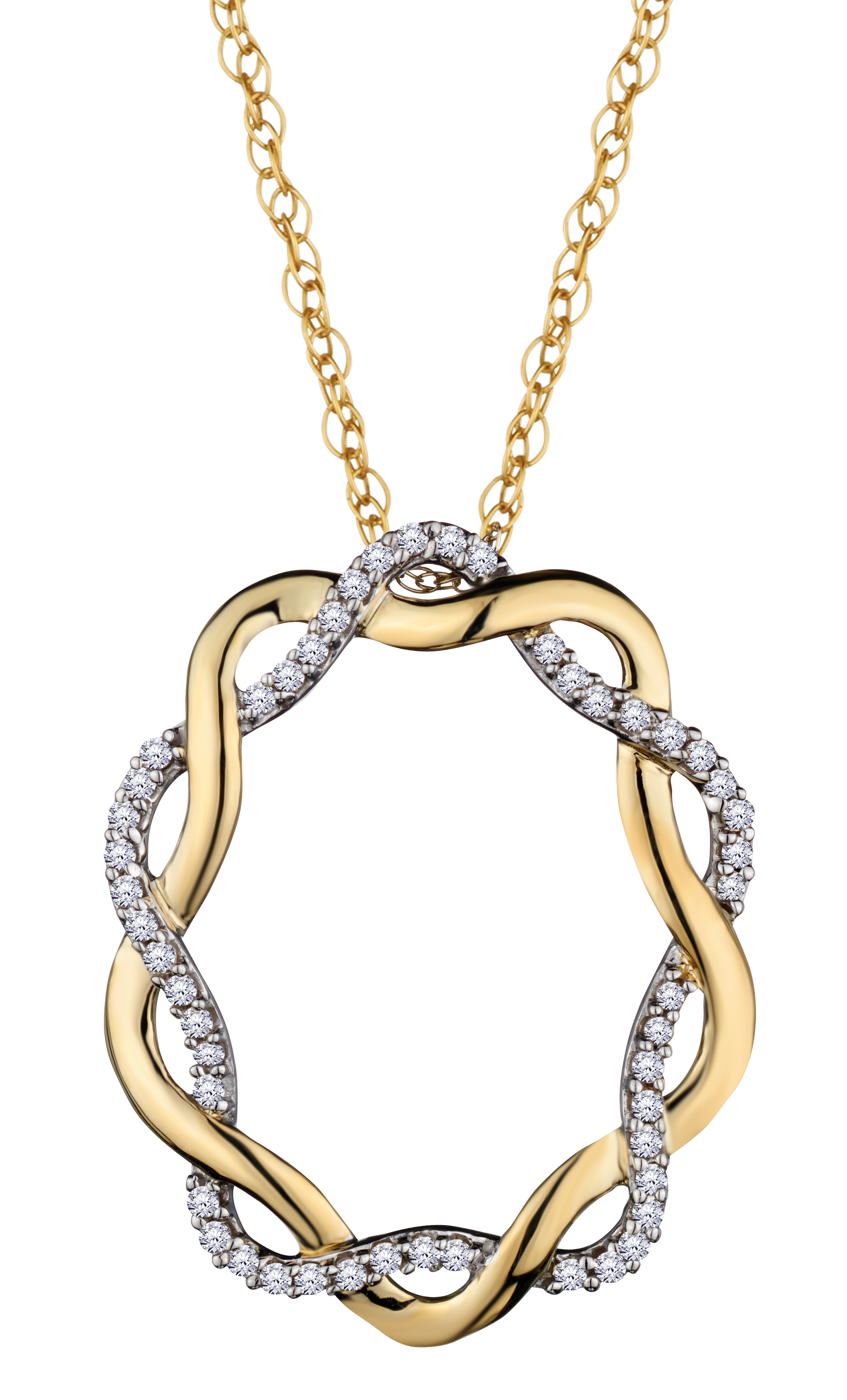 .14 Carat of Diamonds "Entwined" Pendant, 10kt Two Tone.....................NOW