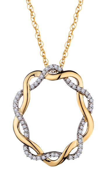 .14 Carat of Diamonds "Entwined" Pendant, 10kt Two Tone.....................NOW