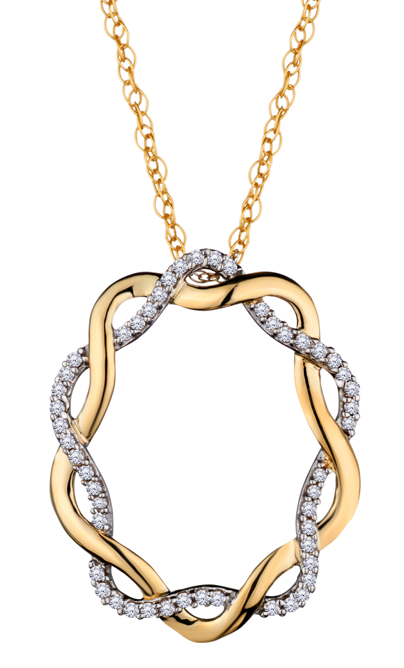 .14 Carat of Diamonds "Entwined" Pendant, 10kt Two Tone.....................NOW