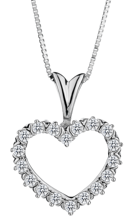 .25 Carat of Diamonds Heart Pendant, 10kt White Gold.....................NOW