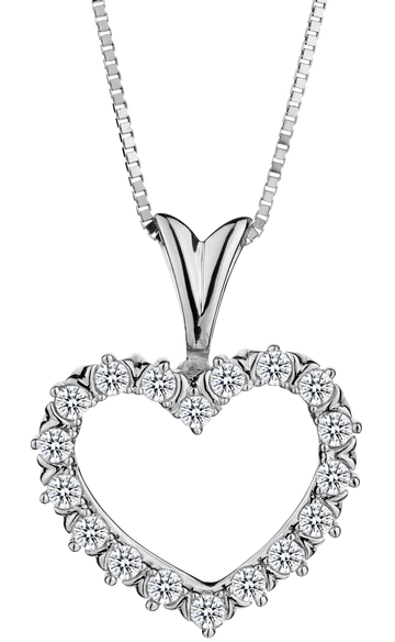 .25 Carat of Diamonds Heart Pendant, 10kt White Gold.....................NOW