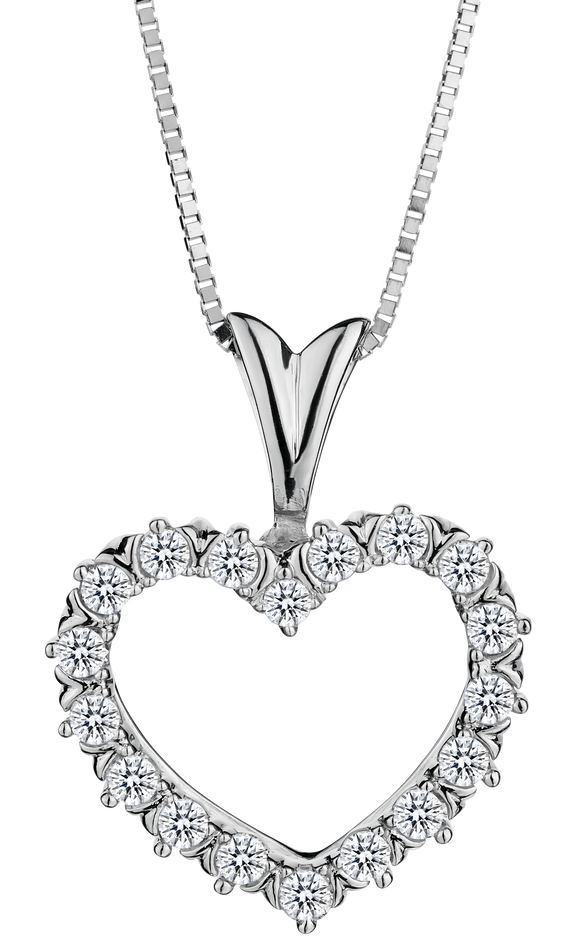 .25 Carat of Diamonds Heart Pendant, 10kt White Gold.....................NOW