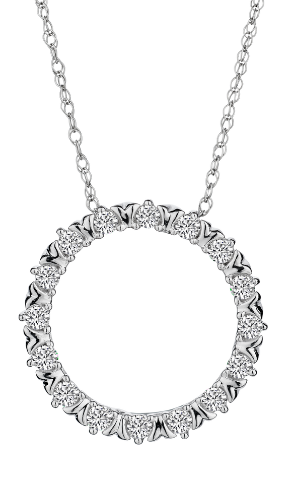 .25 Carat of Diamonds Circle Pendant, 10kt White Gold.....................NOW