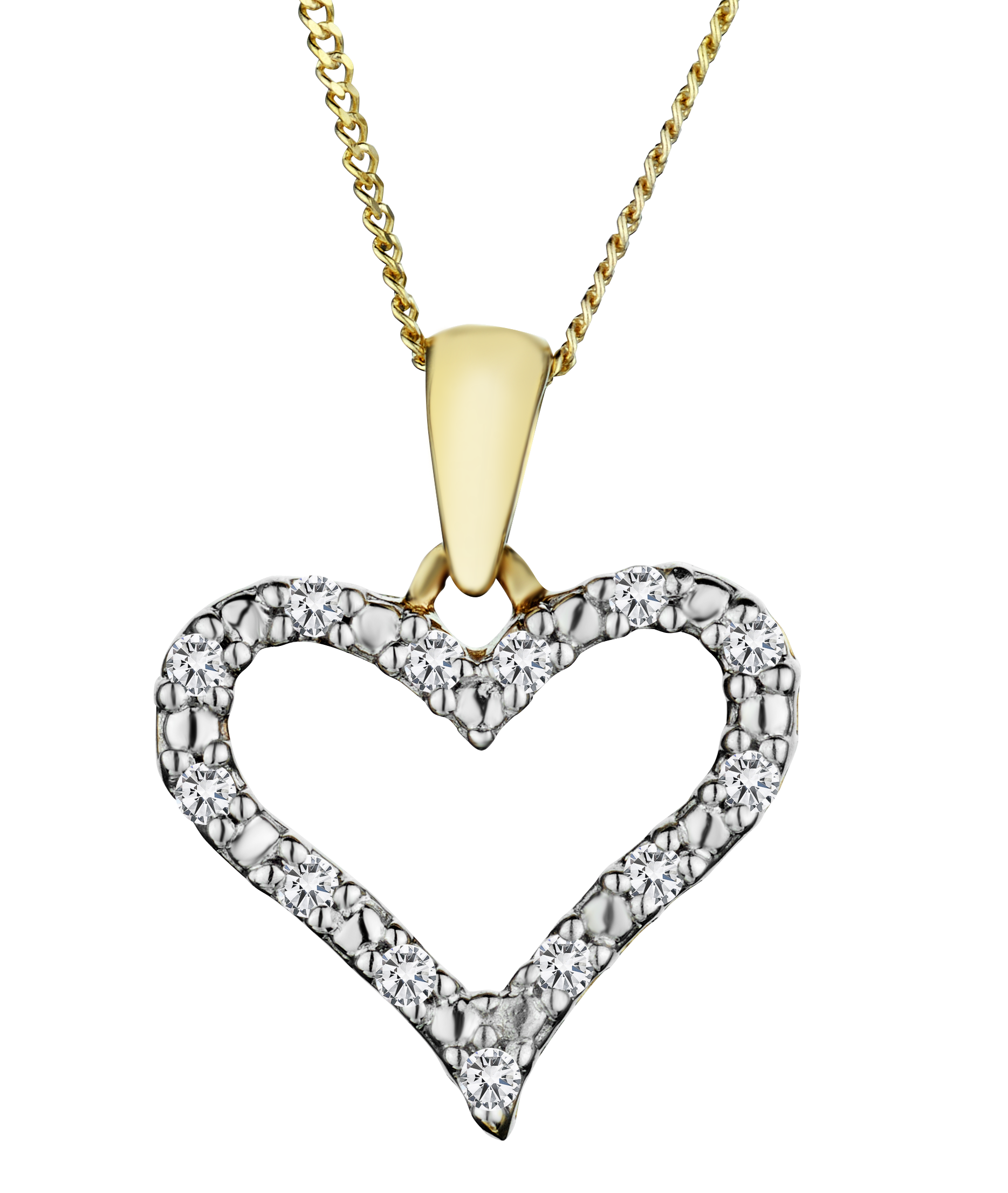 .09 Carat of Diamonds Heart Pendant, 10kt Yellow Gold.....................NOW