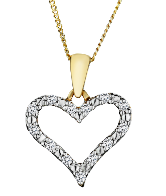 .09 Carat of Diamonds Heart Pendant, 10kt Yellow Gold.....................NOW