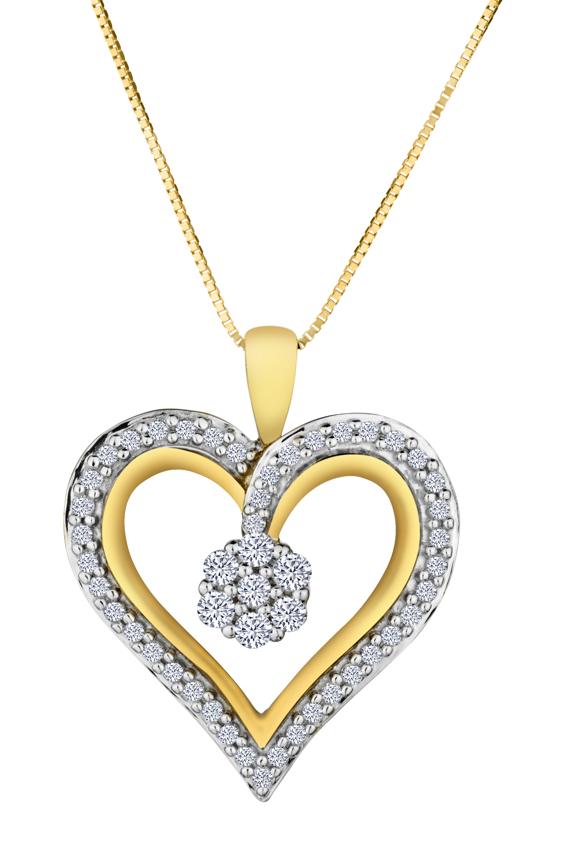 .33 Carat of Diamonds Heart Pendant, 10kt Yellow Gold.....................NOW