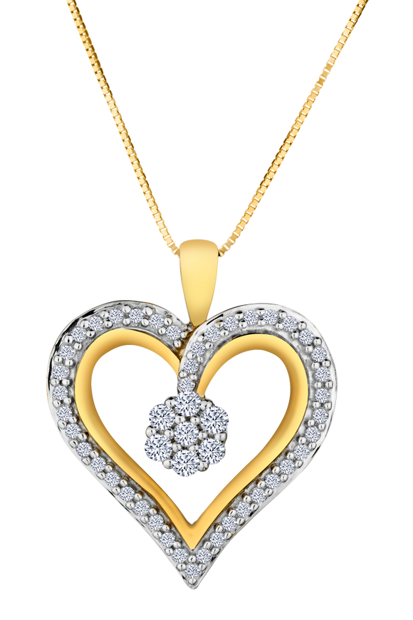 .33 Carat of Diamonds Heart Pendant, 10kt Yellow Gold.....................NOW