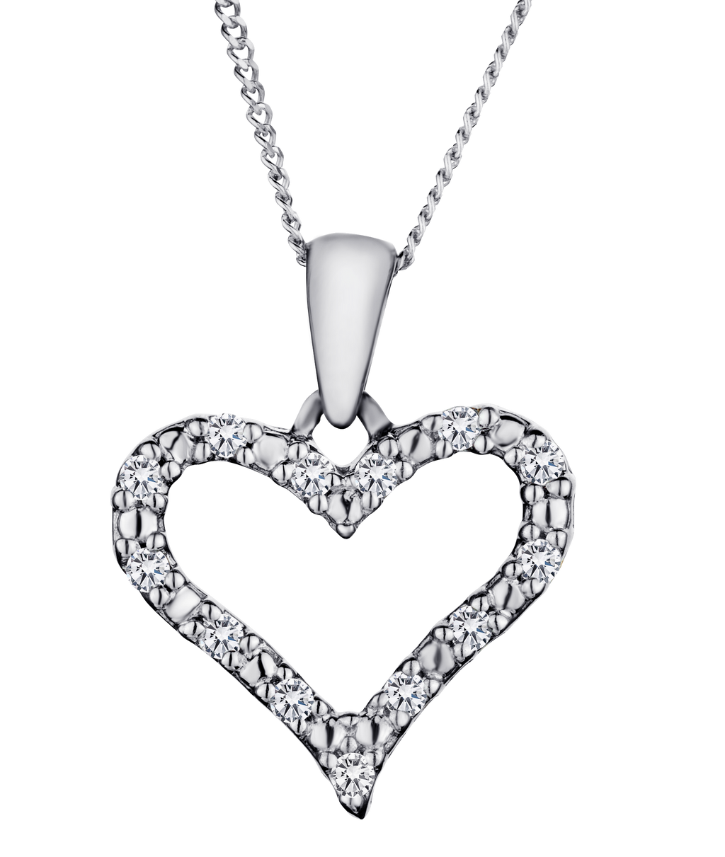 09 Carat of Diamonds Heart Pendant