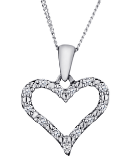 .09 Carat of Diamonds Heart Pendant, 10kt White Gold.....................NOW