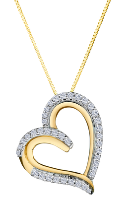 .25 Carat of Diamonds Heart Pendant, 10kt Yellow Gold.....................NOW