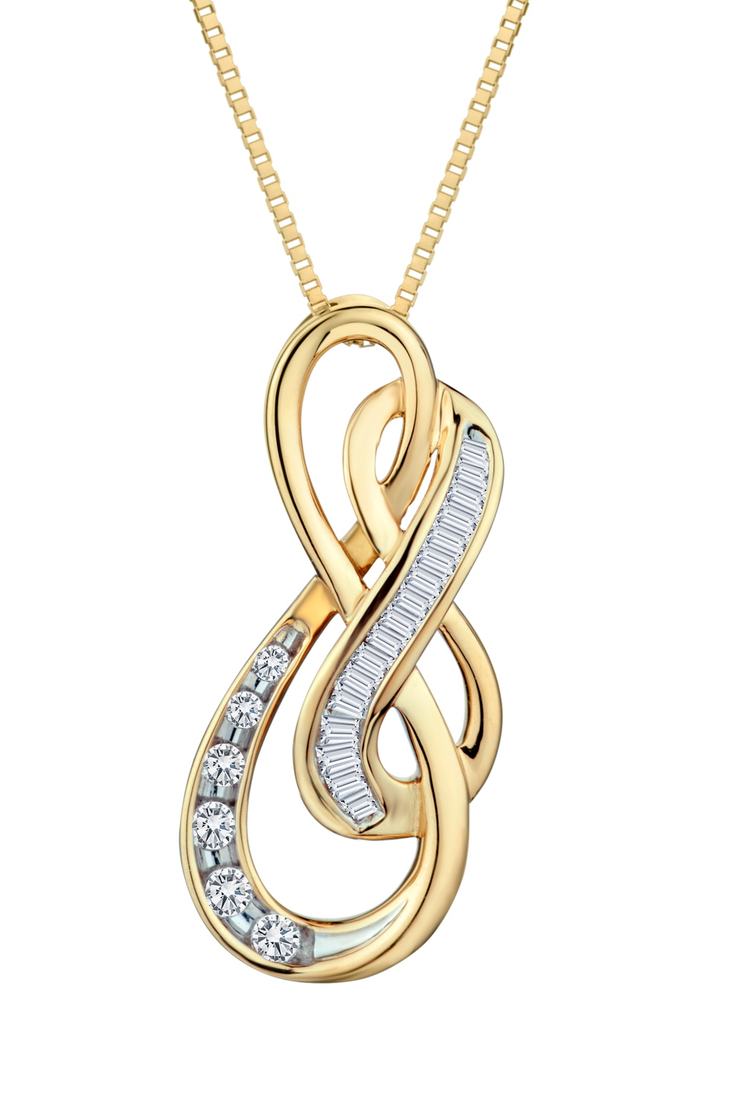 .13 Carat of Diamonds "Double Infinity" Pendant, 10kt Yellow Gold.....................NOW