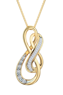 .13 Carat of Diamonds "Double Infinity" Pendant, 10kt Yellow Gold.....................NOW