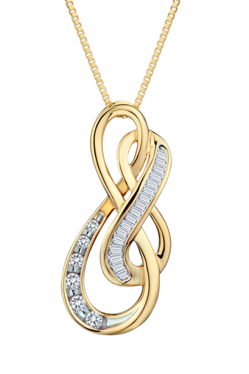 .13 Carat of Diamonds "Double Infinity" Pendant, 10kt Yellow Gold.....................NOW