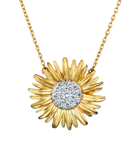 .16 Carat of Diamonds "Sunflower" Pendant, 10kt Two Tone.....................NOW