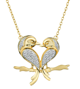 .13 Carat of Diamonds "Love Birds" Pendant, 10kt Yellow Gold.....................NOW