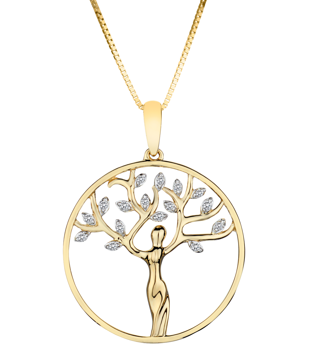 .07 Carat of Diamond "Tree of Life" Pendant, 10kt Yellow Gold.....................NOW