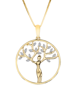 .07 Carat of Diamond "Tree of Life" Pendant, 10kt Yellow Gold.....................NOW