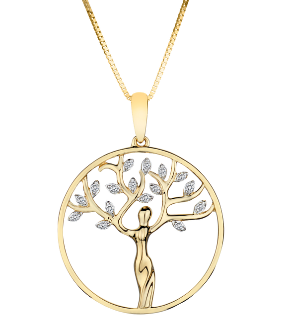 .07 Carat of Diamond "Tree of Life" Pendant, 10kt Yellow Gold.....................NOW