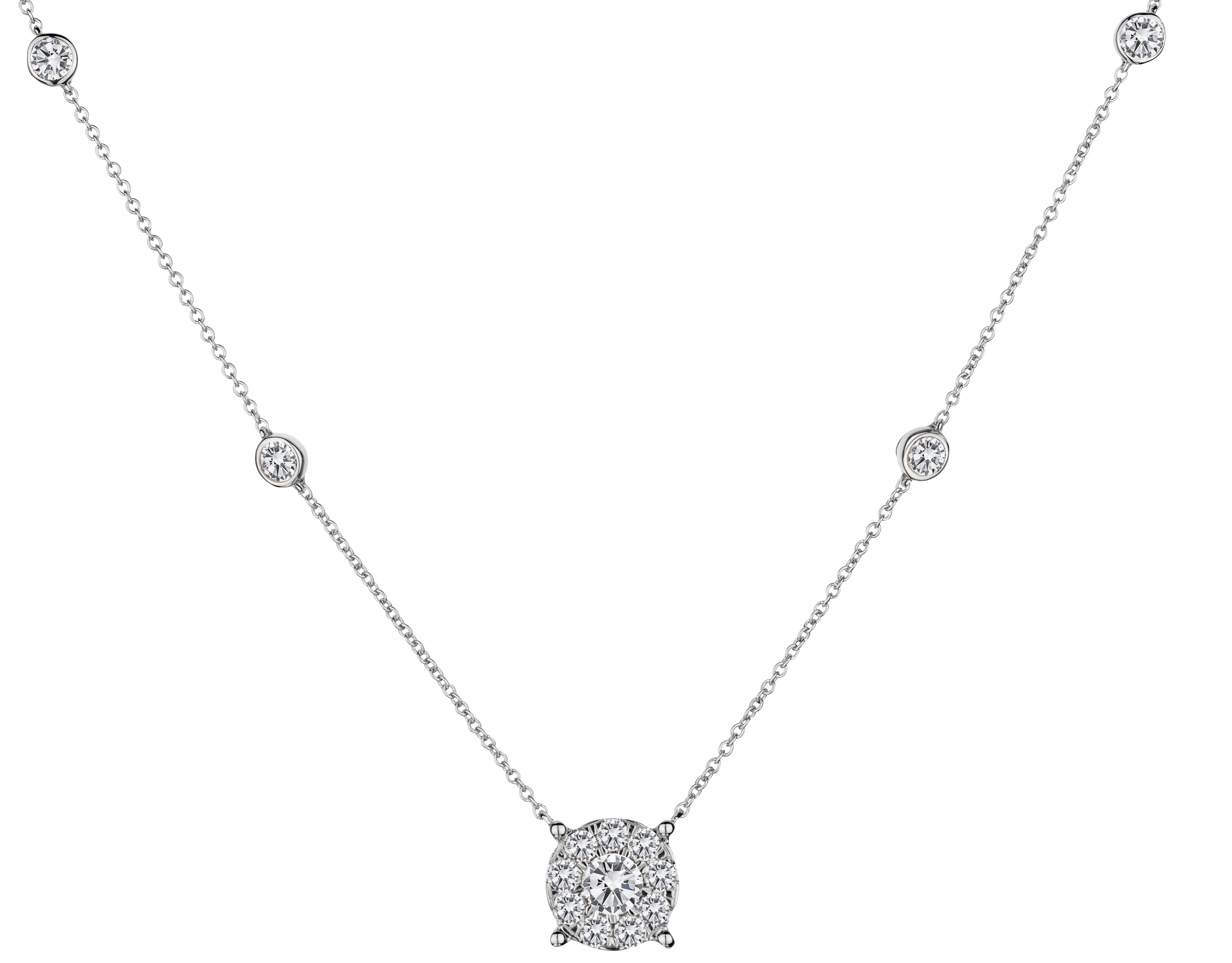 1.00 Carat of Diamonds Necklace, 14kt White Gold.....................NOW