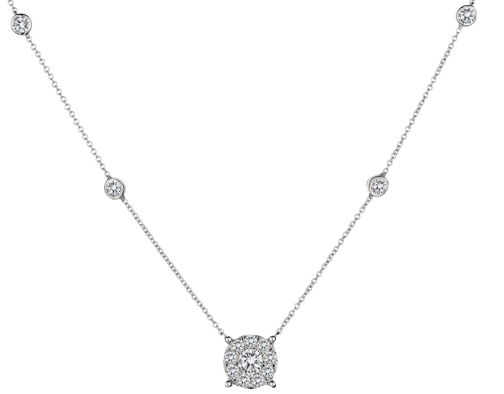 1.00 Carat of Diamonds Necklace, 14kt White Gold.....................NOW