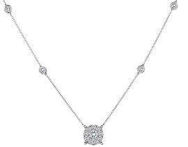 1.00 Carat of Diamonds Necklace, 14kt White Gold.....................NOW