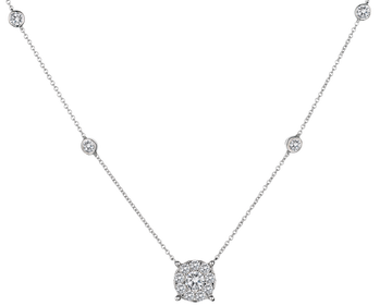 1.00 Carat of Diamonds Necklace, 14kt White Gold.....................NOW